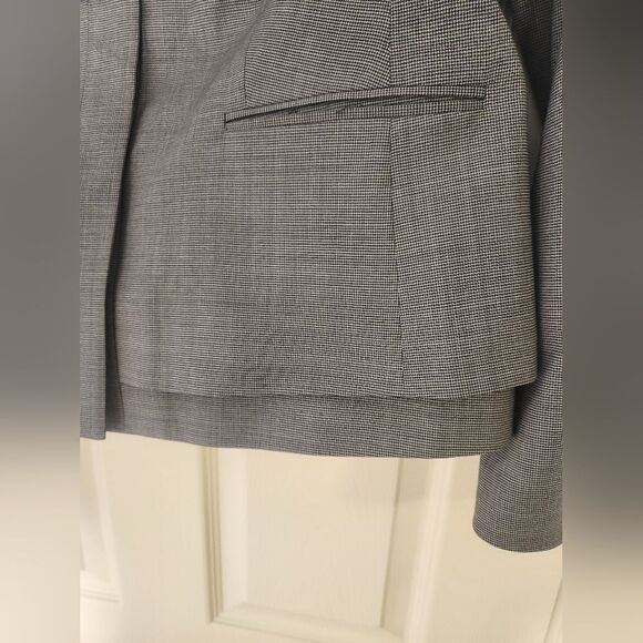 Boss by Hugo Boss 14 HerringboneGray 100% WOOL Pockets Buttons Down Women Blazer - Picture 10 of 13
